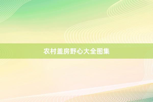 农村盖房野心大全图集
